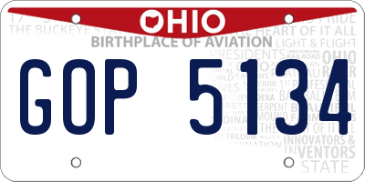 OH license plate GOP5134