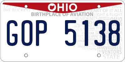 OH license plate GOP5138