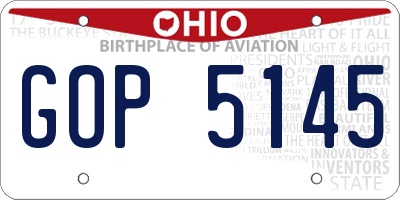 OH license plate GOP5145