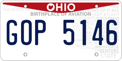OH license plate GOP5146