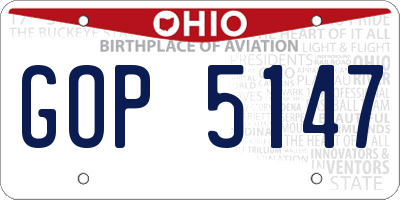 OH license plate GOP5147