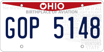 OH license plate GOP5148