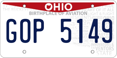 OH license plate GOP5149