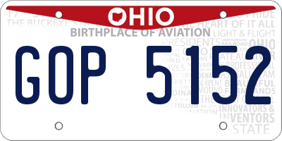 OH license plate GOP5152