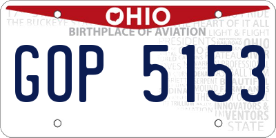 OH license plate GOP5153