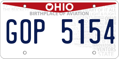 OH license plate GOP5154