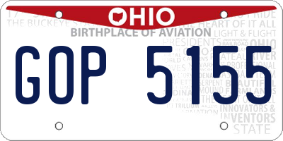 OH license plate GOP5155
