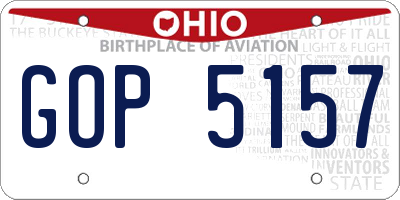 OH license plate GOP5157