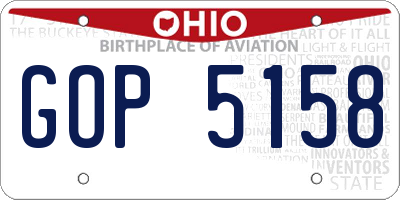 OH license plate GOP5158