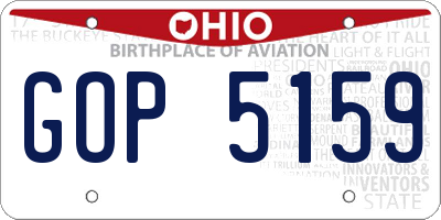 OH license plate GOP5159