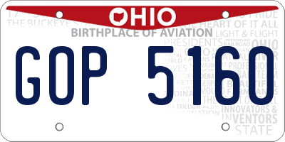 OH license plate GOP5160