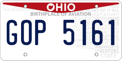 OH license plate GOP5161