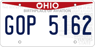 OH license plate GOP5162