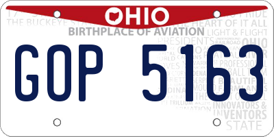 OH license plate GOP5163