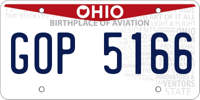 OH license plate GOP5166