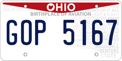 OH license plate GOP5167