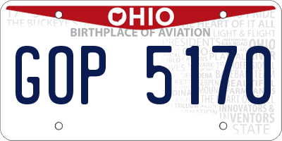 OH license plate GOP5170