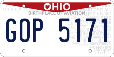 OH license plate GOP5171