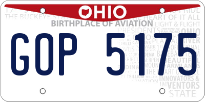 OH license plate GOP5175
