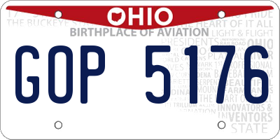OH license plate GOP5176