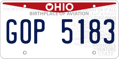 OH license plate GOP5183