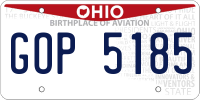 OH license plate GOP5185