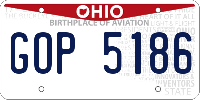 OH license plate GOP5186