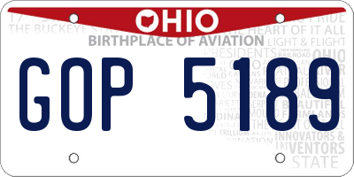 OH license plate GOP5189