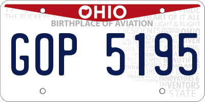 OH license plate GOP5195