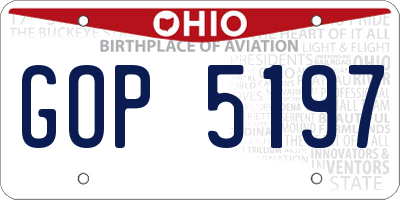 OH license plate GOP5197