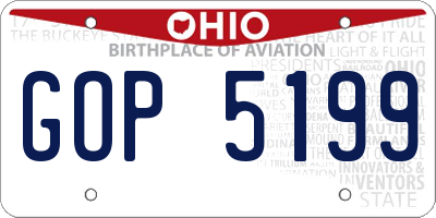 OH license plate GOP5199