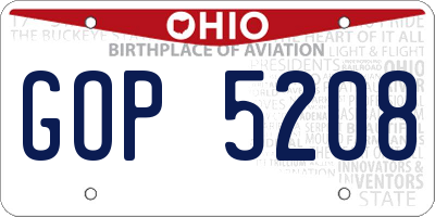 OH license plate GOP5208