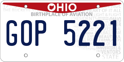 OH license plate GOP5221