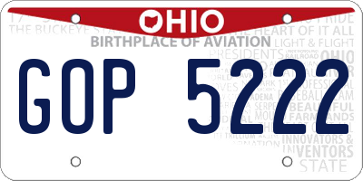 OH license plate GOP5222