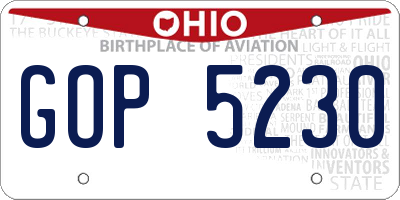 OH license plate GOP5230