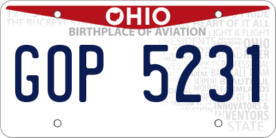 OH license plate GOP5231
