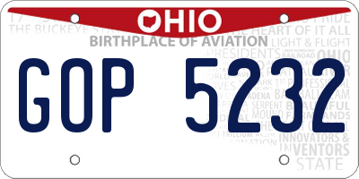 OH license plate GOP5232