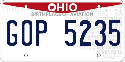 OH license plate GOP5235