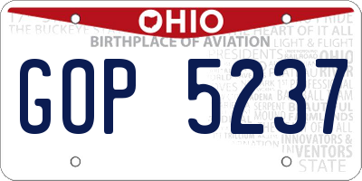 OH license plate GOP5237