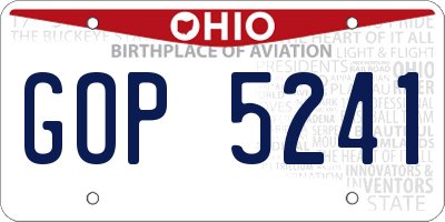 OH license plate GOP5241