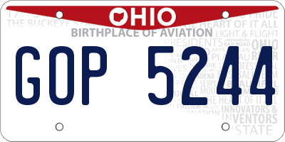 OH license plate GOP5244
