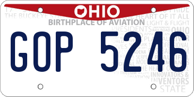 OH license plate GOP5246