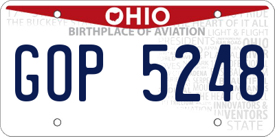 OH license plate GOP5248