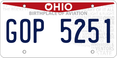 OH license plate GOP5251