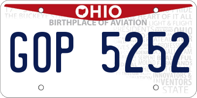 OH license plate GOP5252