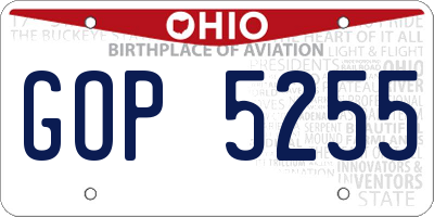 OH license plate GOP5255