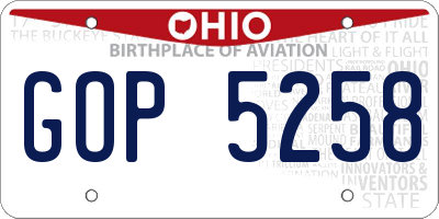 OH license plate GOP5258