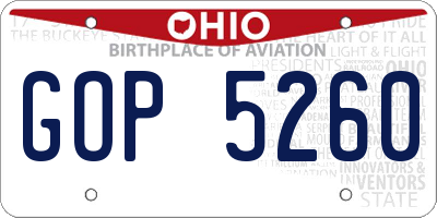OH license plate GOP5260