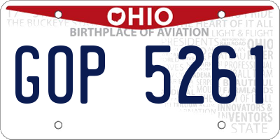 OH license plate GOP5261