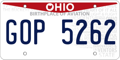 OH license plate GOP5262